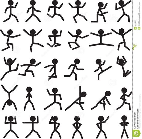 Stick Figure Poses Drawings stock illustrations